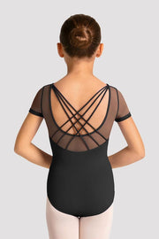 Girls Mirella Celestia Short Sleeve Printed Leotard