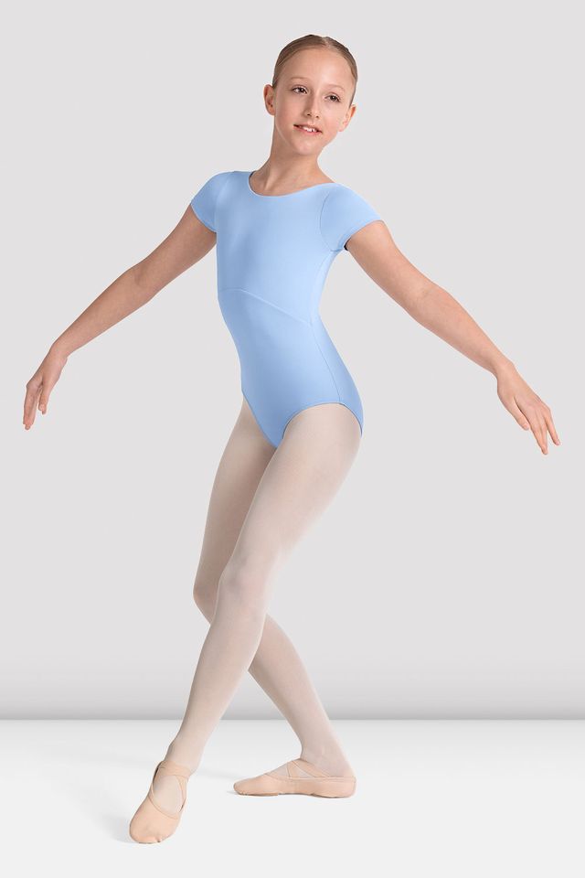 Girls Mirella Kaleidoscope Plain Boat Neck Leotard