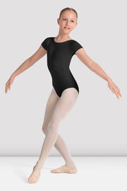 Girls Mirella Kaleidoscope Plain Boat Neck Leotard