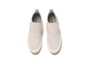 Men's Huntington Middie sneaker in Oyster suede, top view