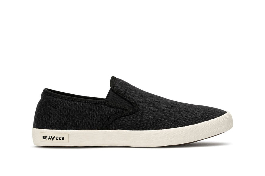 Men's Baja Slip On in Black canvas, side view