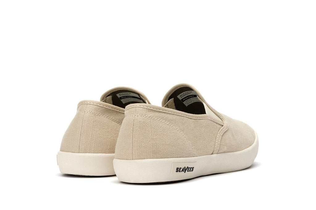 Men's Baja Slip On in Natural canvas, heel view
