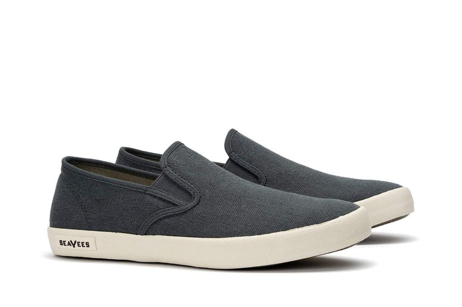 Men's Baja Slip On in Slate Navy canvas, three-quarter view