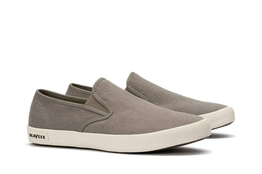 Men's Baja Slip On in Tin Grey canvas, three-quarter view