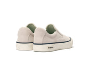 Men's Hawthorne Slip On in Ecru suede, heel view