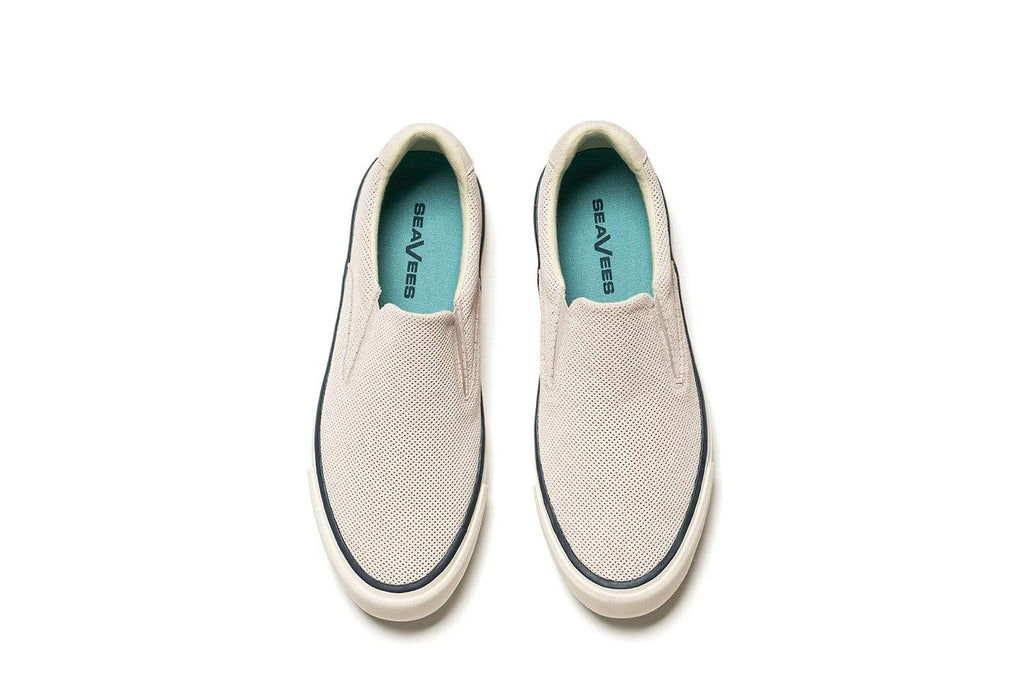 Men's Hawthorne Slip On in Ecru suede, top view
