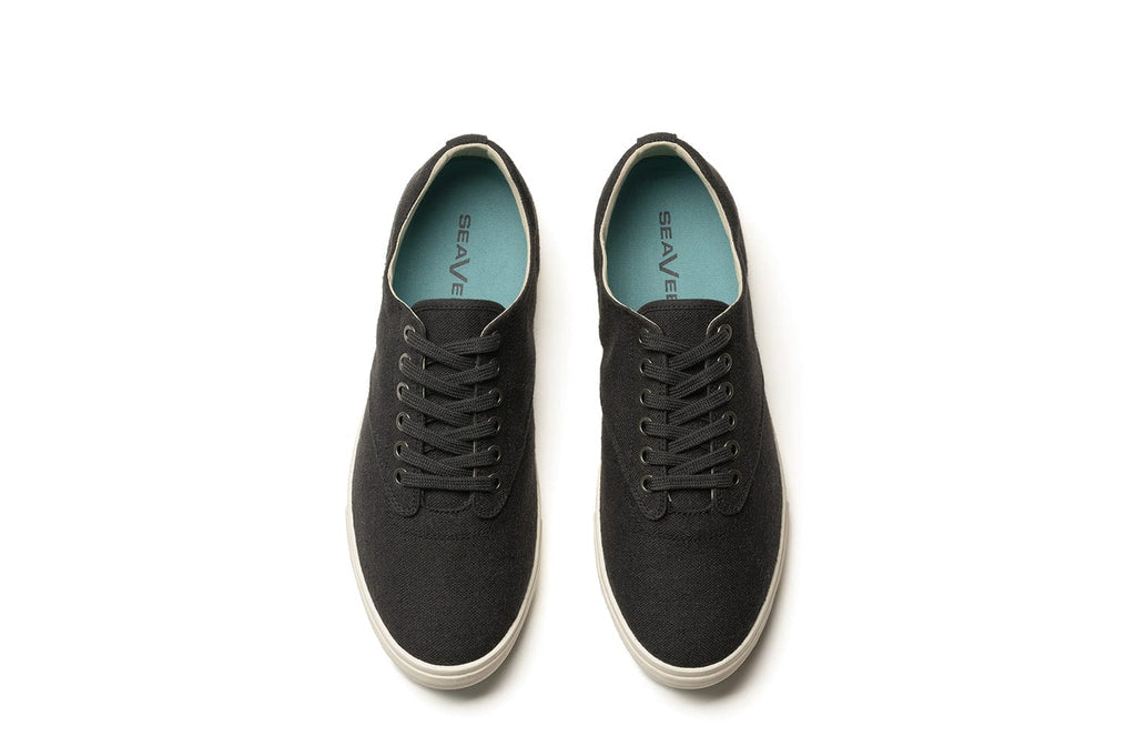 Men's Hermosa Sneaker in Black canvas, top view