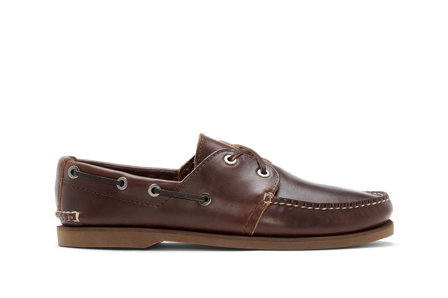 Men's Landing Boat Shoe in Weathered Wood leather, side view
