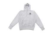 SeaVees x Camber heather gray hoodie, front view with small chest graphic