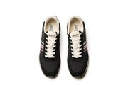 Men's Royal Runner sneaker in Black nylon and suede, top view