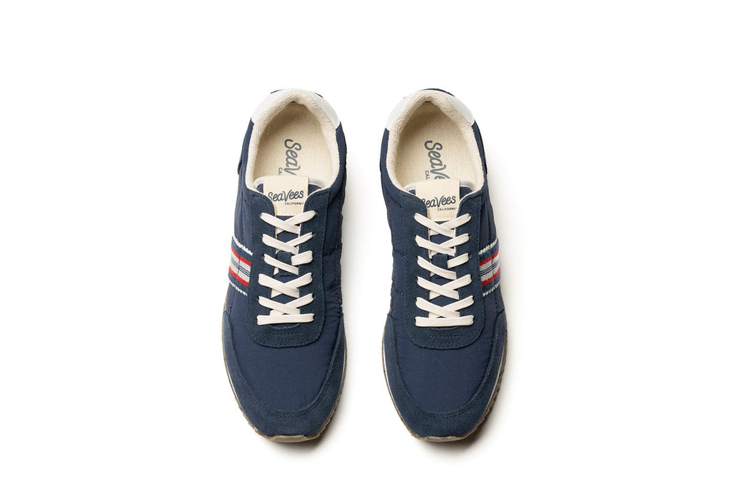 Men's Royal Runner sneaker in Blue nylon and suede, top view