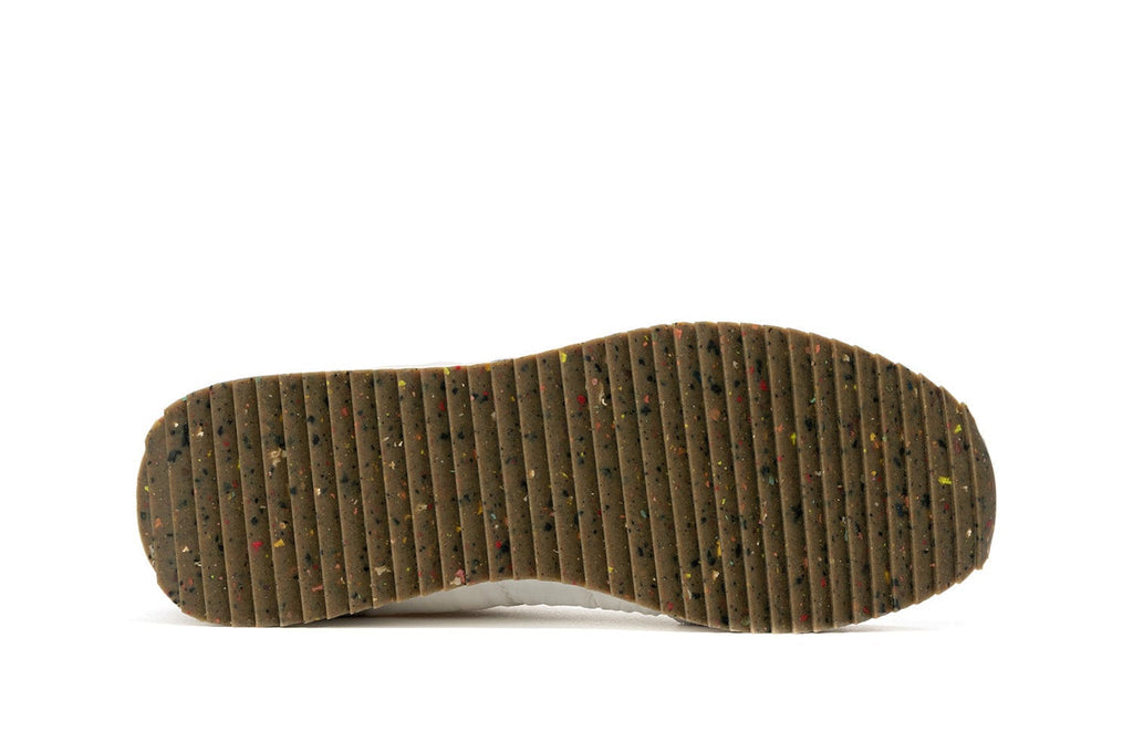 Men's Royal Runner sneaker in White nylon and suede, outsole view