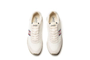 Men's Royal Runner sneaker in White nylon and suede, top view