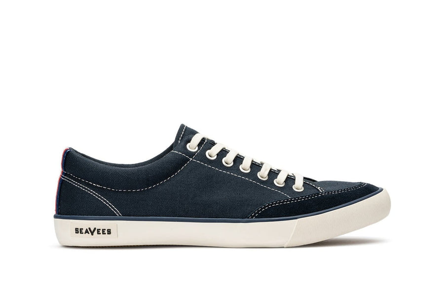 Men's Westwood Tennis Shoe in Slate Navy canvas, side view