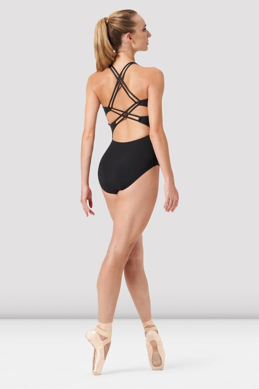 Ladies Kari Double Strap Leather Look Leotard