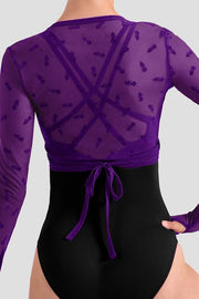 Ladies Luna Floral Long Sleeve Wrap Top