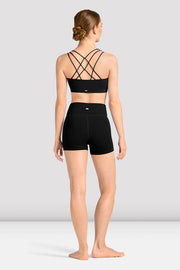 Ladies Mirella Celeste Cross Back Printed Crop Top
