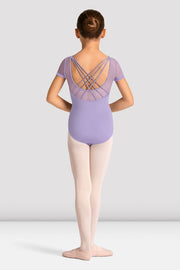 Girls Mirella Celestia Short Sleeve Printed Leotard