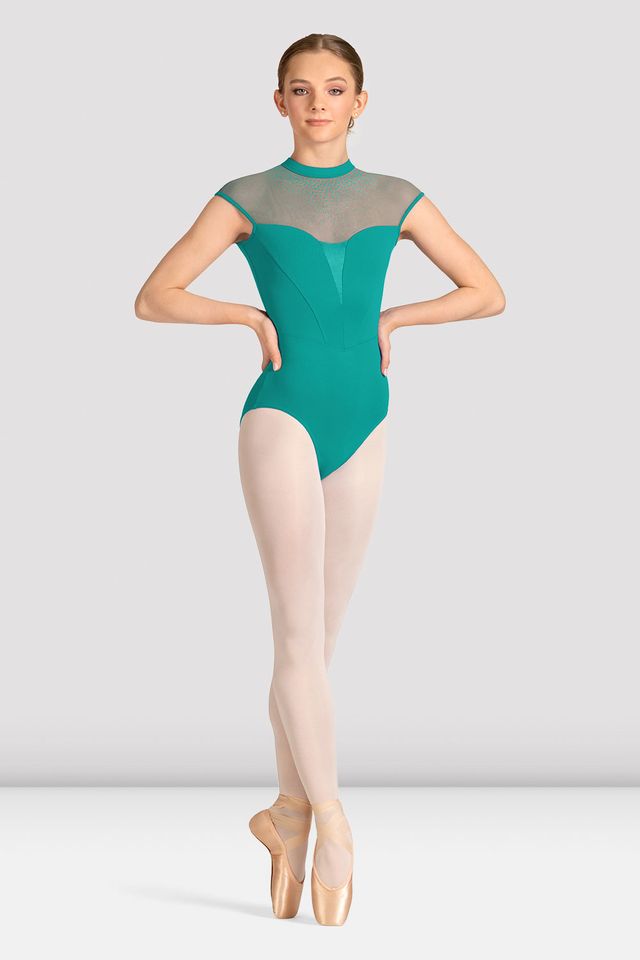 Ladies Mirella Celeste Cap Sleeve Printed Leotard