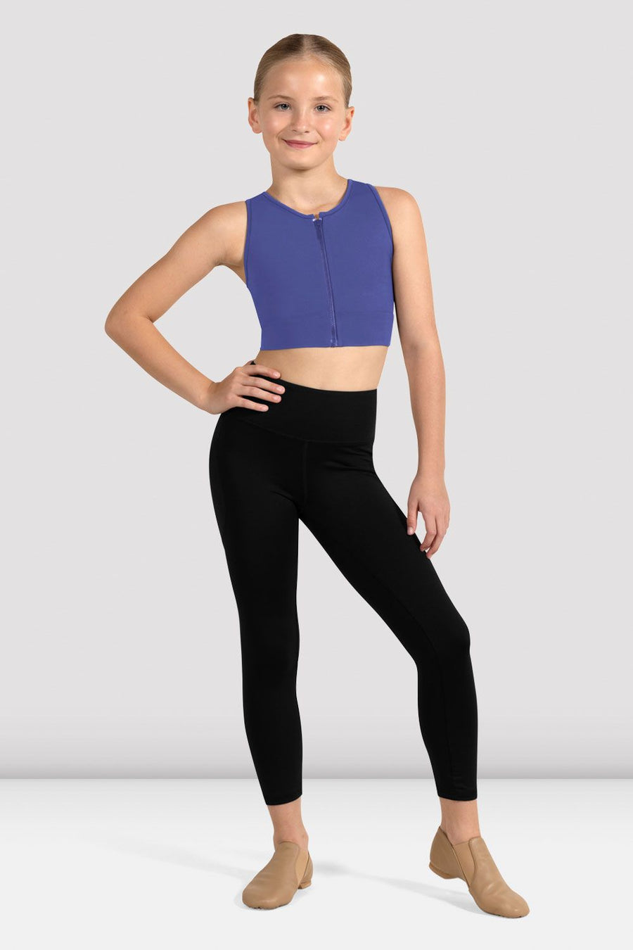 Girls Shan Zip Front Crop Top