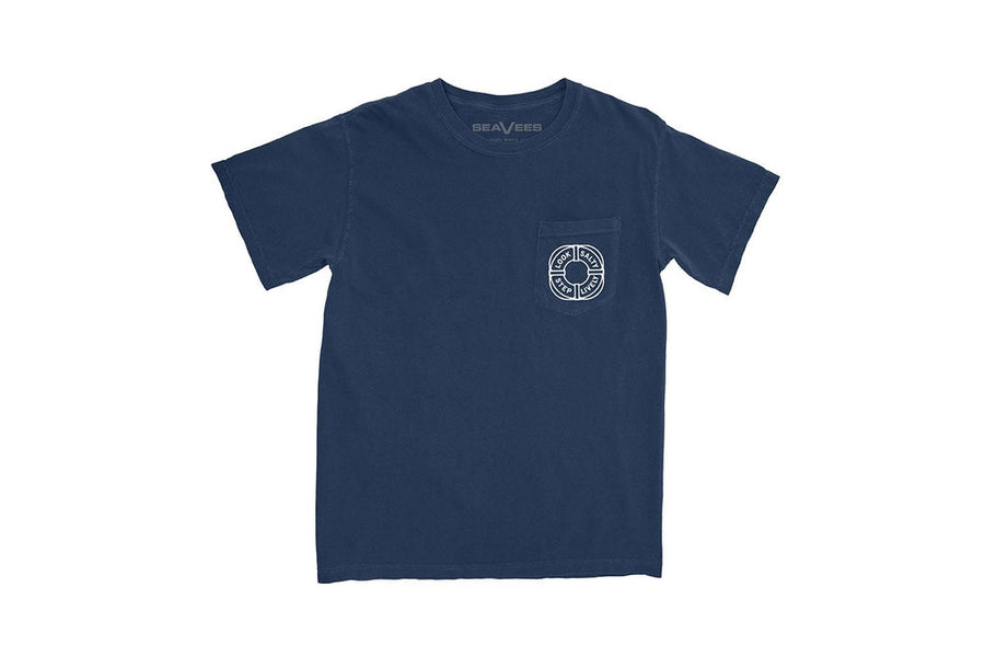SeaVees Life Ring navy pocket t-shirt, front view