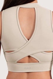 Ladies Active Zip Front Crop Top