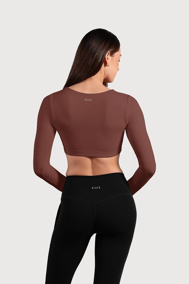 Ladies Active Long Sleeve Crop Top