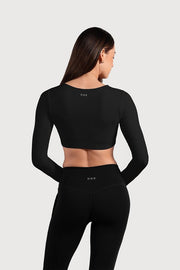 Ladies Active Long Sleeve Crop Top
