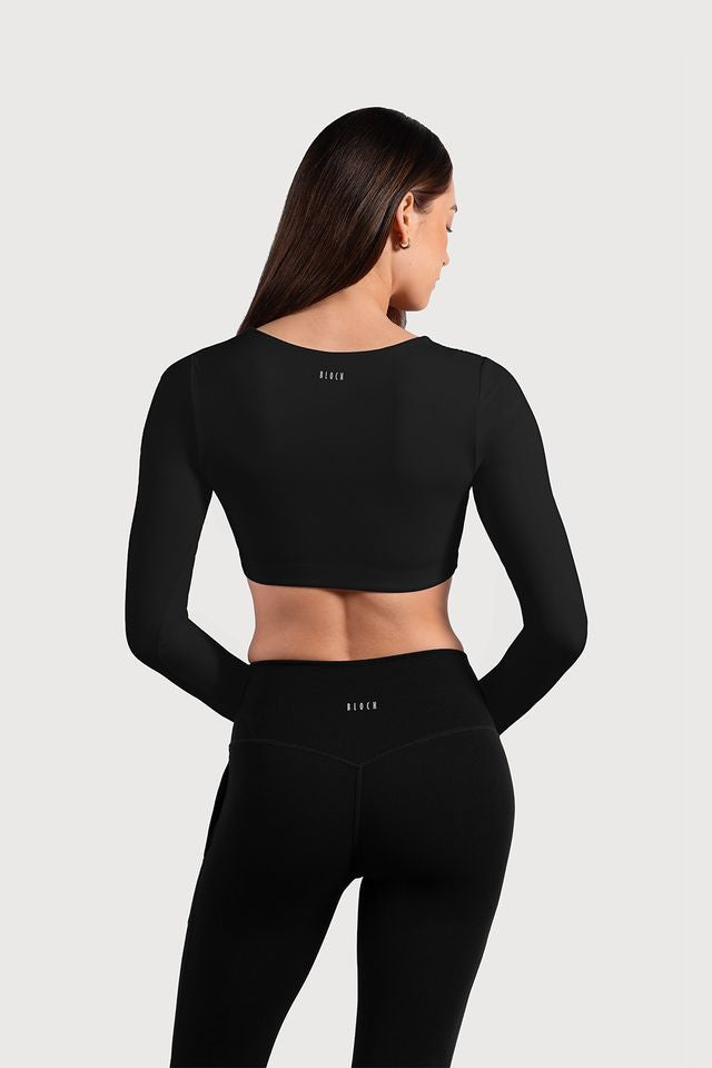 Ladies Active Long Sleeve Crop Top