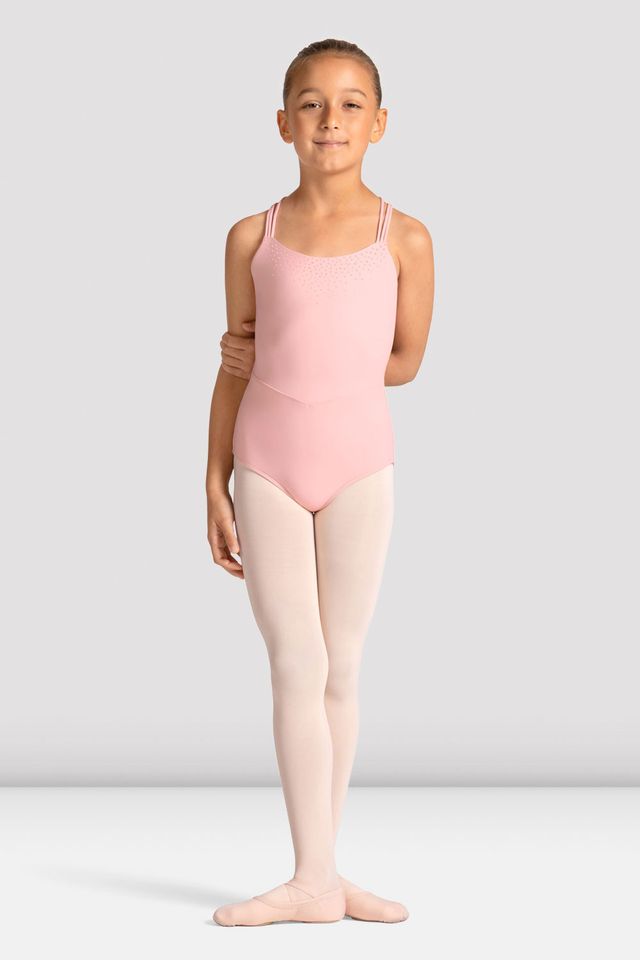 Girls Mirella Celestia Cross Back Printed Leotard