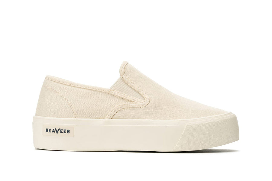Women's Baja Slip On in Bleach canvas, side view