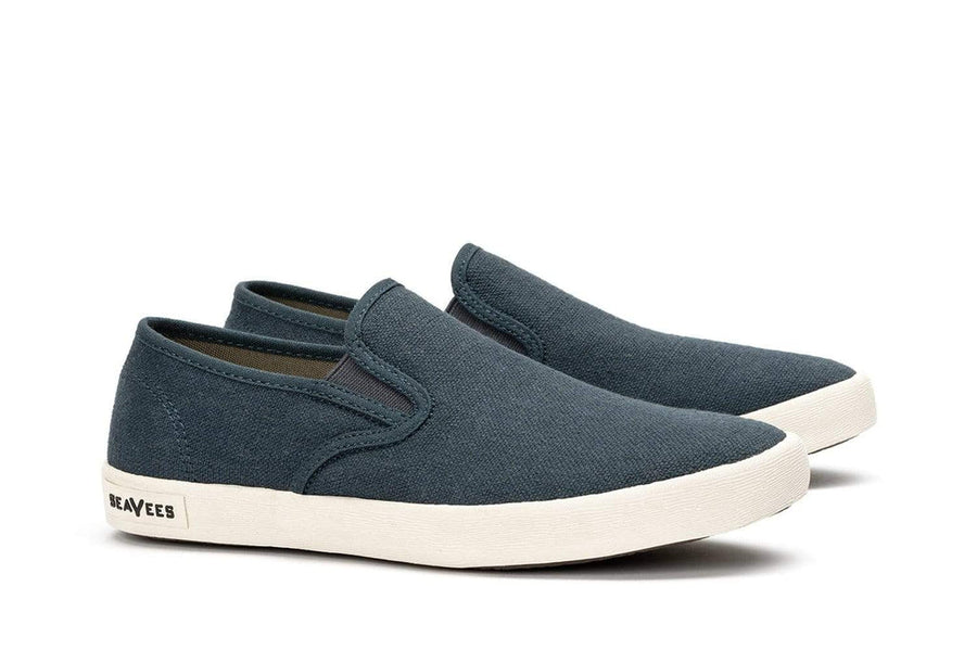 Women's Baja Slip On in Marine canvas, three-quarter view