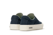 Women's Hawthorne Slip On in True Navy fabric, heel view