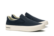 Women's Hawthorne Slip On in True Navy fabric, three-quarter view