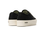 Women's Monterey Sneaker in Black canvas, heel view