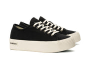 Women's Monterey Sneaker in Black canvas, three-quarter view