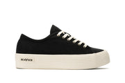 Women's Monterey Sneaker in Black canvas, side view
