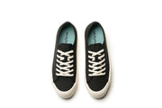 Women's Monterey Sneaker in Black canvas, top view