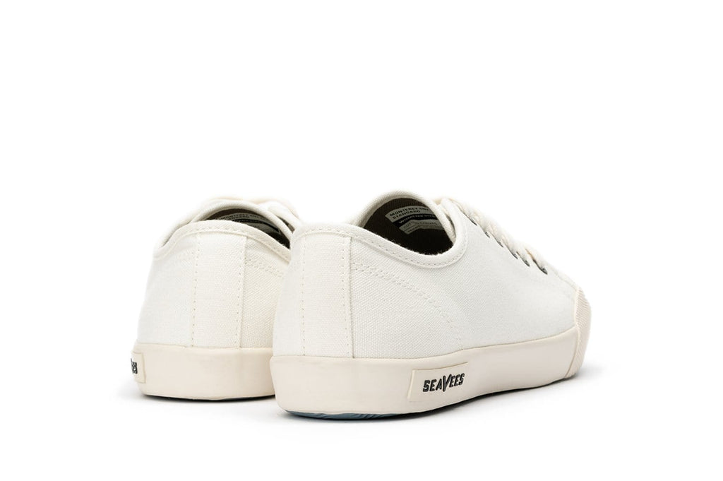 Women's Monterey Sneaker in Bleach canvas, heel view