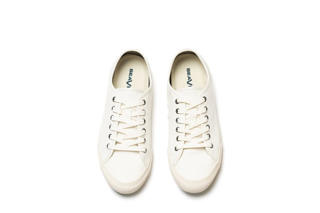Women's Monterey Sneaker in Bleach canvas, top view