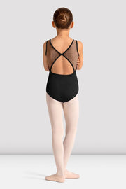 Girls Mirella Celestia Boat Neck Printed Leotard