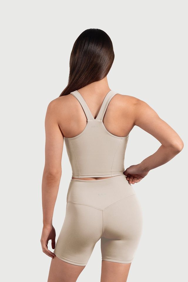 Ladies Active Racerback Corset Crop Top